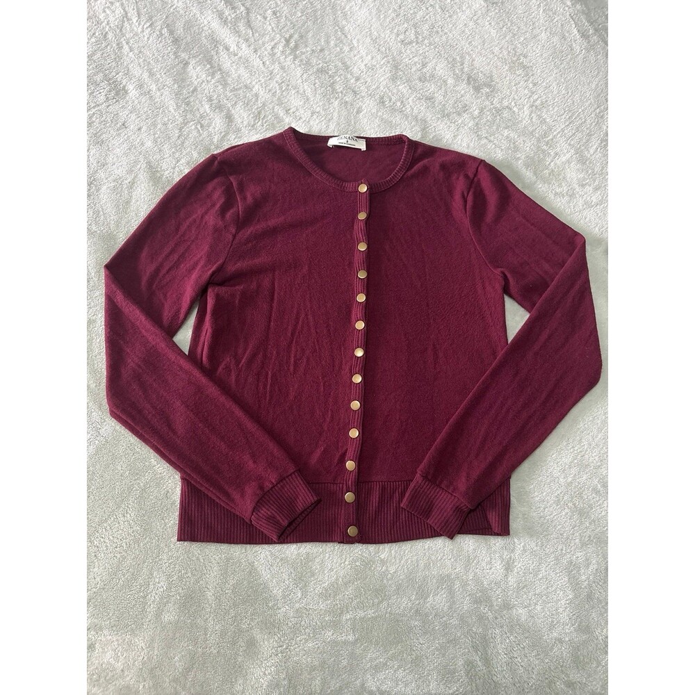 Womens burgundy button up cardigan sweater grandmacore fall winter layering